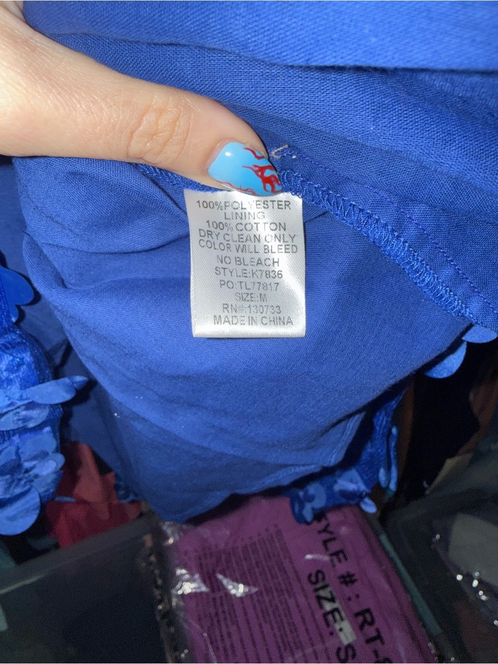 Umgee Royal Blue Floral Mini Dress - Picture 7 of 7
